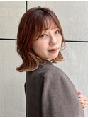 大人可愛い×韓国風抜け感レイヤーミディ × シースルーバング