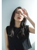 暗髪/レイヤーカット/長めバング