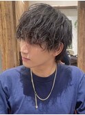MEN'S HAIR／波巻きウルフ／松戸駅/刈り上げセンターパート