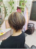 白髪ぼかしハイライト＋カット