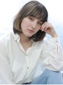 グレージュ ナチュラル くせ毛 無造作 ラフ オン眉