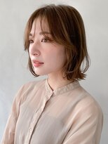 リヤン 表参道(lyann)&nbsp;ベビーバングボブルフナチュラルカールビターショコラベージュ