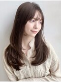 ツヤ髪透明感外ハネミディレイヤー似合わせカット