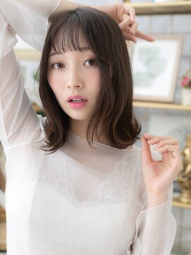 カバーヘア イヴ 戸頭店(COVER HAIR EVE) ぱっつん前髪外ハネワンカールくびれボブディc5戸頭20代30代40代