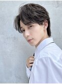 ツイストスパイラルパーマツーブロックマッシュメンズマッシュ