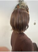海外風切りっぱなしボブ