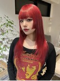 赤髪 y2k 個性派 ハイトーンカラー 名古屋 ブリーチ