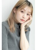 #53/イメチェン/ホワイトブロンド/外ハネボブ/ワイドバング/仙台