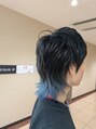 オーブ ヘアー アイリス 博多店(AUBE HAIR iris)&nbsp;メンズウルフカット/インナーカラー、オンカラーCobalt BlueAsh