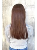 大人可愛い艶髪ストレートロング×ピンクベージュ「taku」 