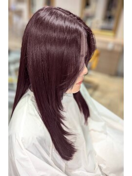 ヘアーズファイン(hair's fine) 春の◎暖色ロング顔まわりレイヤーで小顔効果アップ赤髪