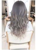 アッシュグレージュグラデーションカラー!ロング 3Dカラーモード