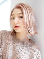 ハイトーンボブ_ショートパーマホワイトアッシュ_38256