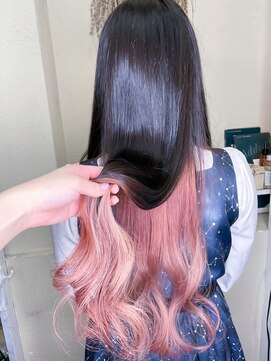 ミシェリー(misherry) インナーカラーデザインカラーラベンダーピンク韓国風ブリーチ