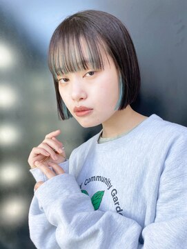 アルバム 銀座(ALBUM GINZA) インナースカイブルー_外ハネボブセクションカラー_58943