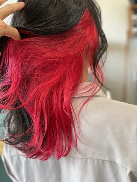 スナリー(Snaly) インナーカラー/レッド/赤/ケアブリーチ/ダブルカラー