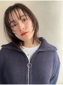 20/30/40代  顔まわりレイヤー外ハネミディ/ナチュラルウルフ