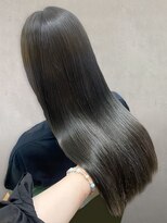 アース 天満橋店(HAIR & MAKE EARTH) ワイドバング韓国ミディアムストレートスタイル前髪大人美人