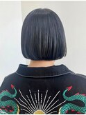 ミニボブ/ショートボブ/ブルーブラック/寒色カラー/下北沢