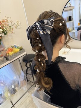 ヘアメイクアンドセットサロン リッコ(Hair make&set salon Ricco) 高めの編み下ろし/梅田ヘアセット