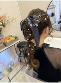 高めの編み下ろし/梅田ヘアセット