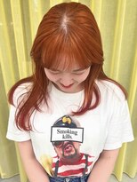 エム(M) オレンジカラー/暖色系ヘア/ハイトーンロング/ブリーチ大阪