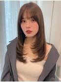 フェミニンロングレイヤー メルティーカラー 似合わせカット