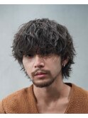 メンズマッシュウルフカット波巻きスパイラルパーシャドウパーマ