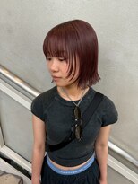 エイチ 天神橋(H)&nbsp;チェリーレッド20代30代40レイヤーウルフオージュアタッセルボブ