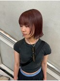 チェリーレッド20代30代40レイヤーウルフオージュアタッセルボブ