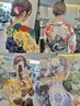 8月4日みなとみらい花火大会用＊ヘアセット＋浴衣着付け6600円　(xの場合TEL)