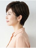 40代/50代/60代ひし形小顔ショートボブ絶壁解消白髪ぼかし△51