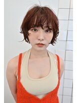 カルテ(QUARTE) ショートボブ×テラコッタオレンジ