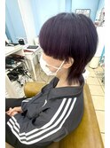 ディープバイオレット/ラベンダーカラー/ウルフ/白髪ぼかし
