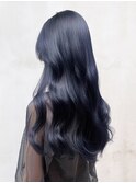 ロング暗めカラー韓国ヘア顔周りレイヤー_ba563111
