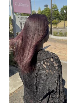 ブリーチありワインレッドカラー！