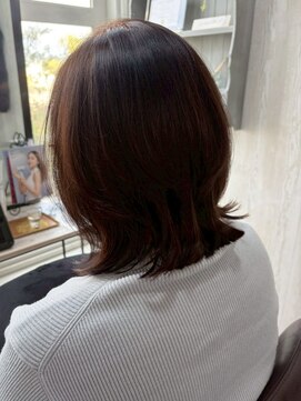 コルテ 倉敷西坂店(CoRte.) くびれミディアム/レイヤーボブ/ショコラブラウン/冬ヘア/小顔