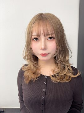 ユニークノベル 中央林間(unique novel) モテ髪ミルクティーベージュ×ミディアムレイヤーハッシュカット