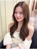 〇くびれヘア 韓国レイヤーカット ブリーチなし 透明感カラー