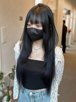 ロムーク 表参道(LOMKH)&nbsp;ロングレイヤーカット顔周りシールエクステ秋ヘーゼルグレージュ