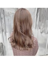 ルイス 宝塚(Luis)&nbsp;坂本艶感ピンクベージュ巻き髪セミロング