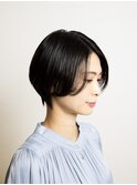 大人の黒髪ハンサムショート×縮毛矯正カシミア