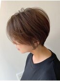 【mag  ginza】前髪長め丸みと立体感ショート×ハイライトカラー