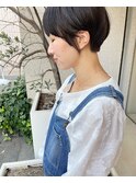 丸み黒髪マッシュ