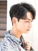 センターパート ニュアンスパーマ 韓国ヘア メンズヘア