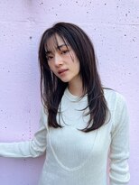 エアー 青山(AIR)&nbsp;顔周りレイヤー/ロングレイヤー/暗髪ダークグレージュ/透明感