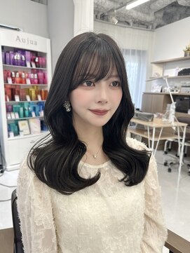 ハピネス 梅田茶屋町店(HAPPINESS) ミディアムレイヤー/韓国ヘア/髪質改善/顔まわり/ブリーチなし