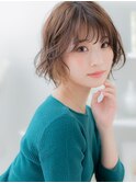 イヤリングカラー韓国風ゆるふわボブパーマh3上尾20代30代40代
