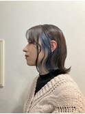 似合わせカット イヤリングカラー ブルー|葛西髪質改善|葛西