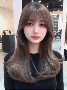 ラフィット 下大利店(lafit) ラベンダーブラウン　透け感カラー　韓国風